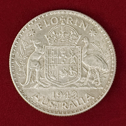 【オーストラリア】フローリン 銀貨 1942［B-0001072］