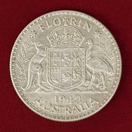 【オーストラリア】フローリン 銀貨 1942［B-0001072］