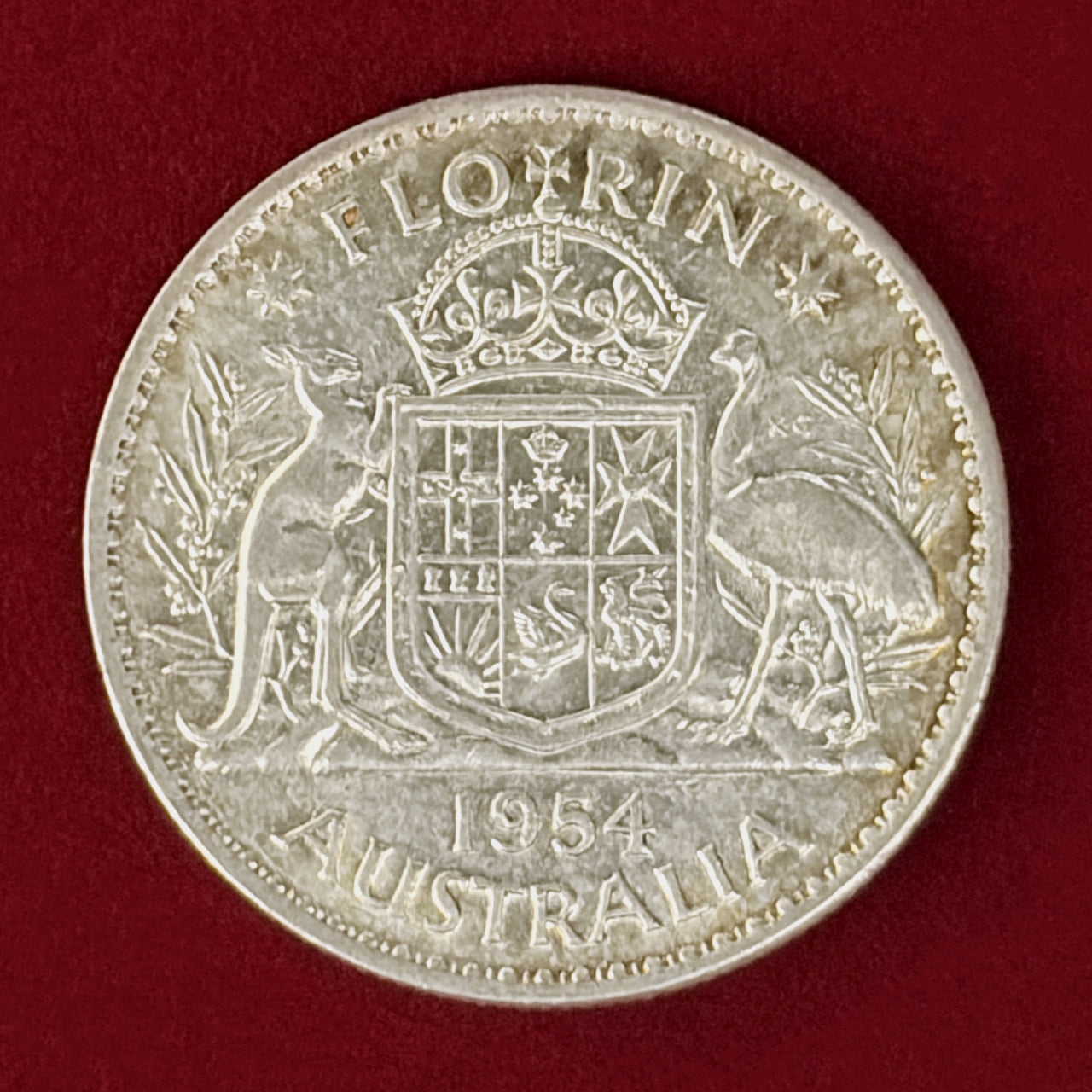 【オーストラリア】フローリン 銀貨 1954［B-0001074］