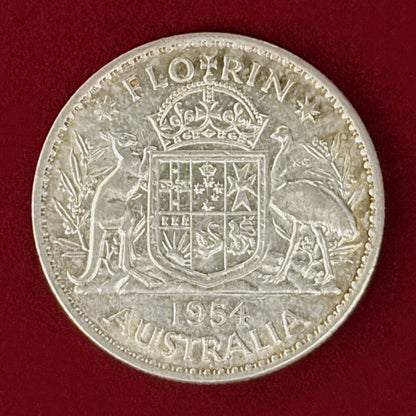 【オーストラリア】フローリン 銀貨 1954［B-0001074］