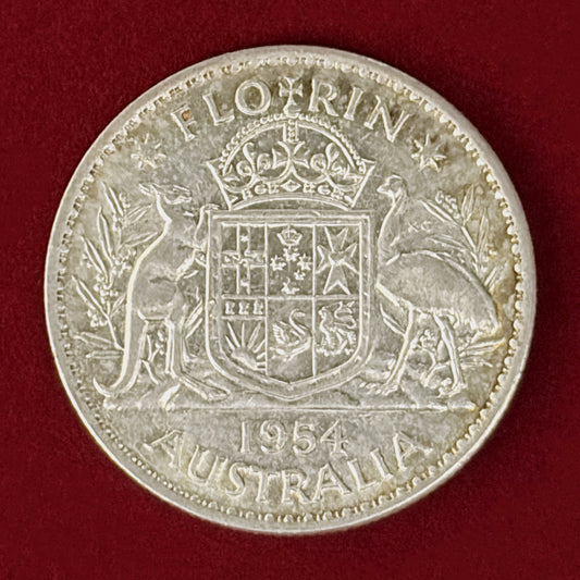 【オーストラリア】フローリン 銀貨 1954［B-0001074］
