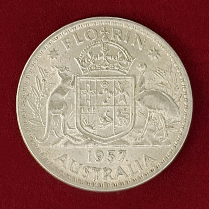 【オーストラリア】フローリン 銀貨 1957［B-0001075］