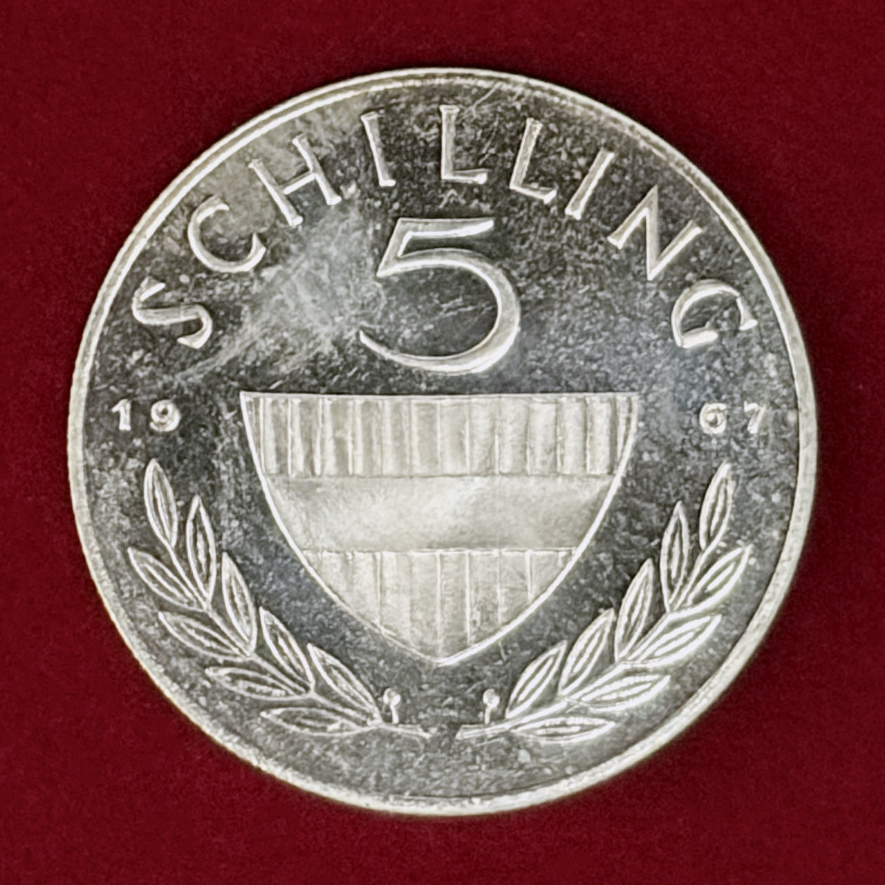 【オーストリア】5シリング 銀貨 プルーフ 1967［B-0001077］