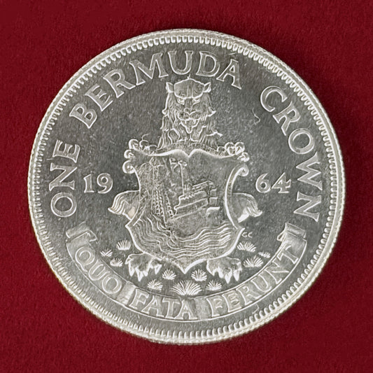 【バミューダ諸島】クラウン 銀貨 プルーフ 1964［B-0001081］