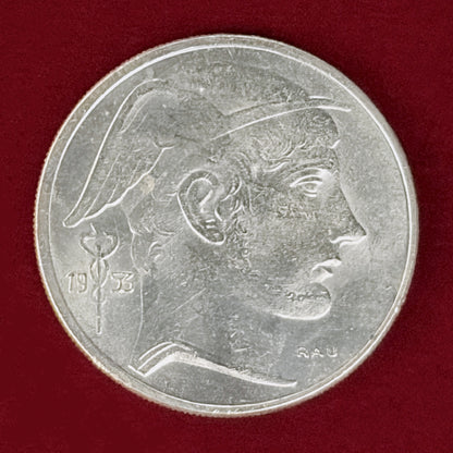 【ベルギー】20フラン 銀貨 1953［B-0001082］