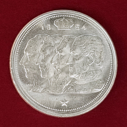 【ベルギー】100フラン 銀貨 1954［B-0001083］