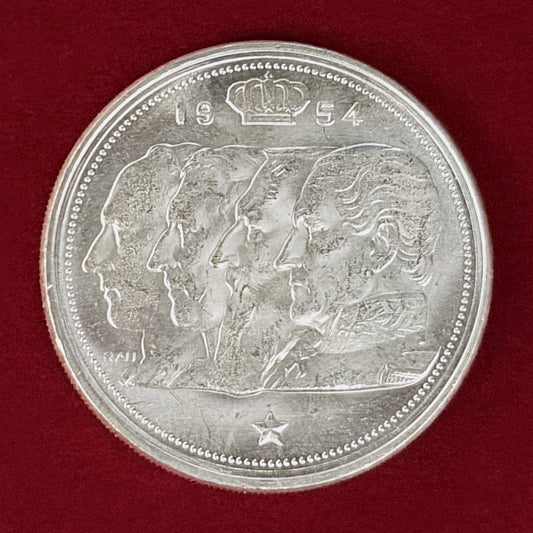 【ベルギー】100フラン 銀貨 1954［B-0001083］