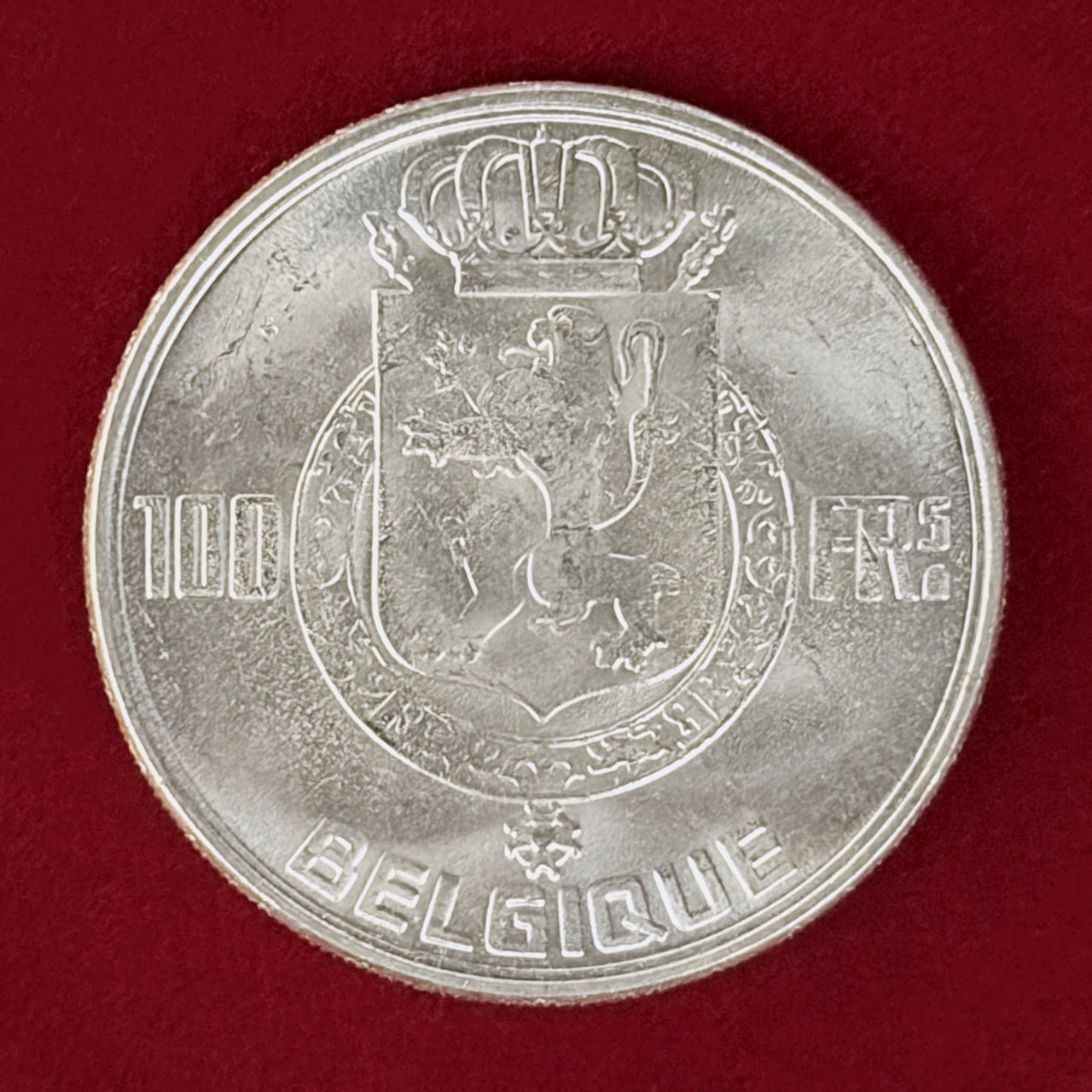 【ベルギー】100フラン 銀貨 1954［B-0001083］