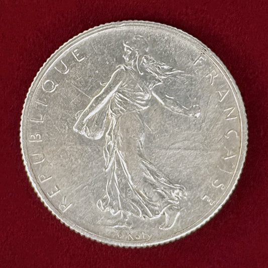 【フランス】2フラン 銀貨 1916［B-0001084］