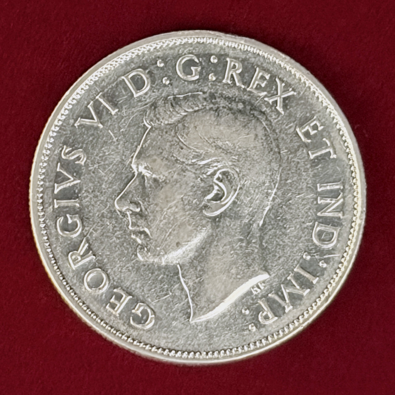 【カナダ】50セント 銀貨 1945［B-0001085］
