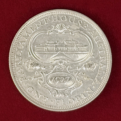 【オーストラリア】連邦議会議事堂開館記念 フローリン 銀貨 1927［B-0001086］