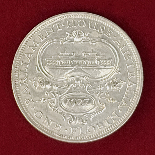 【オーストラリア】連邦議会議事堂開館記念 フローリン 銀貨 1927［B-0001086］