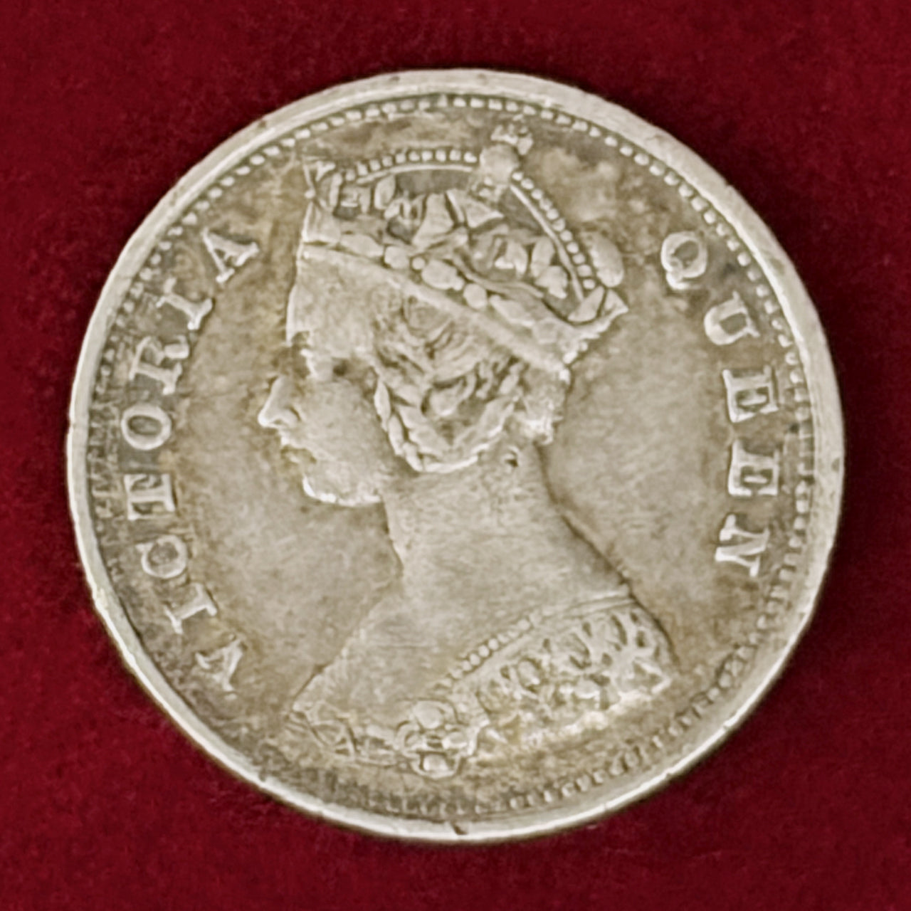 【香港】10セント 銀貨 1892［B-0001088］