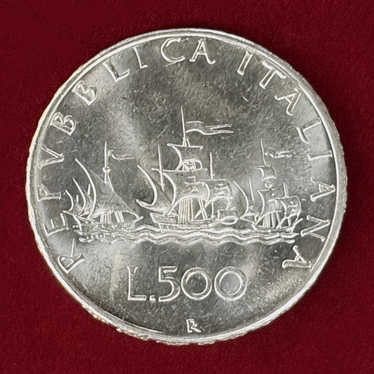 【イタリア】500リラ 銀貨 1967［B-0001093］