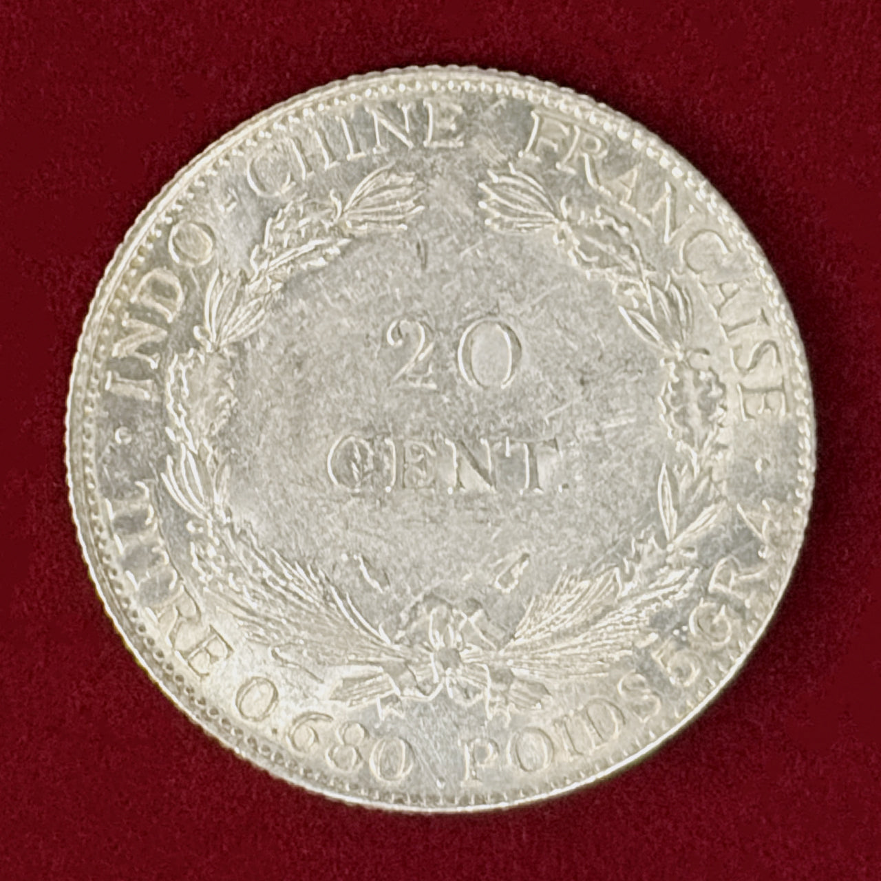 【フランス領インドシナ】20セント 銀貨 1937［B-0001094］