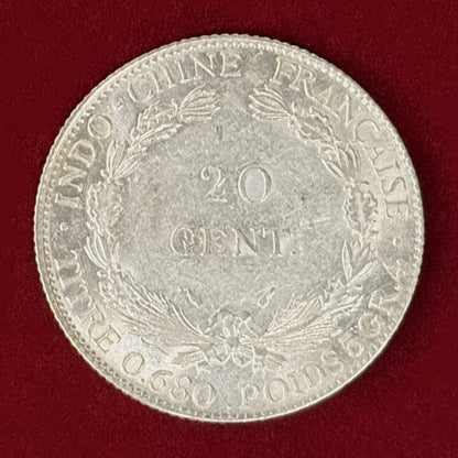 【フランス領インドシナ】20セント 銀貨 1937［B-0001094］