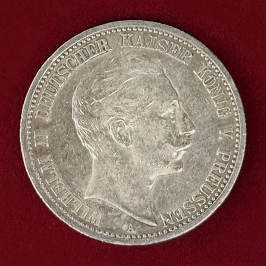 【ドイツ・プロイセン】2マルク 銀貨 1902［B-0001096］