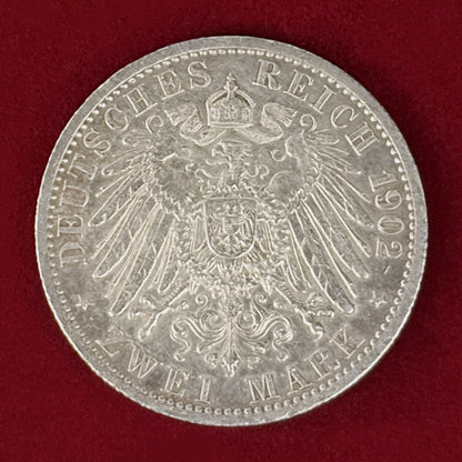 【ドイツ・プロイセン】2マルク 銀貨 1902［B-0001096］
