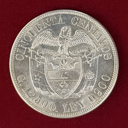 【コロンビア】50センターボ 銀貨 1934［B-0001099］