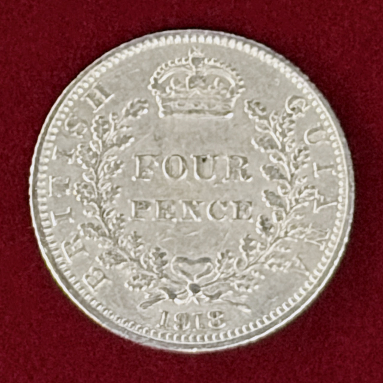【イギリス領ガイアナ】4ペンス 銀貨 1918［B-0001102］