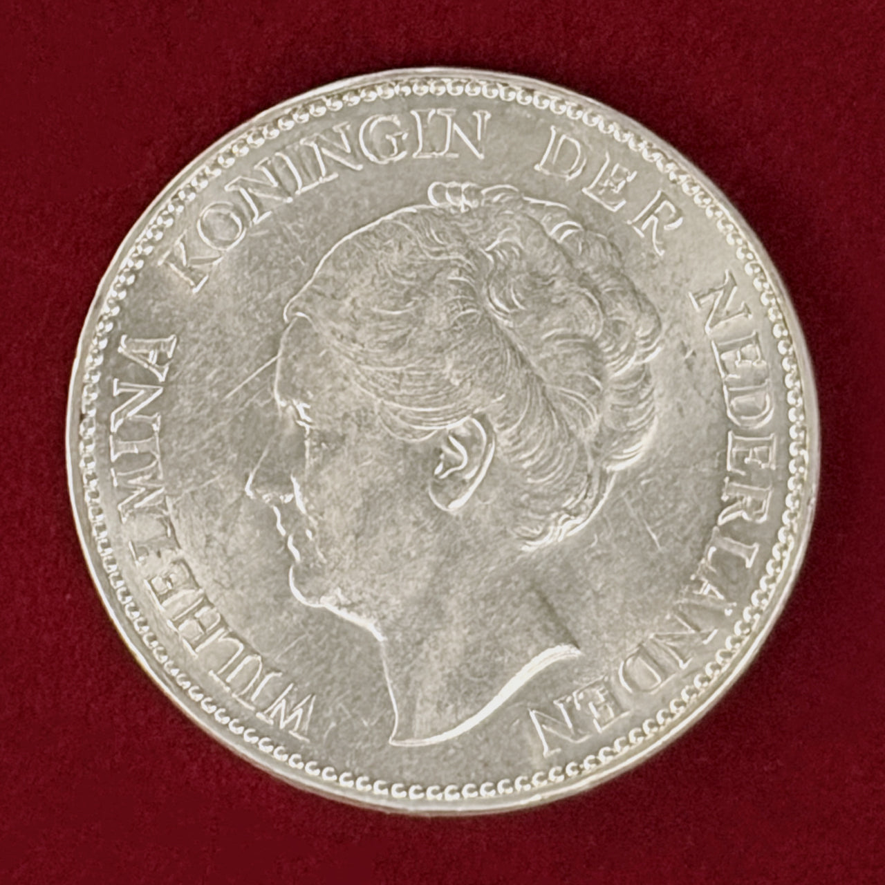 【オランダ】1グルデン 銀貨 1939［B-0001106］