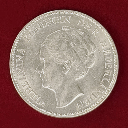 【オランダ】1グルデン 銀貨 1939［B-0001106］