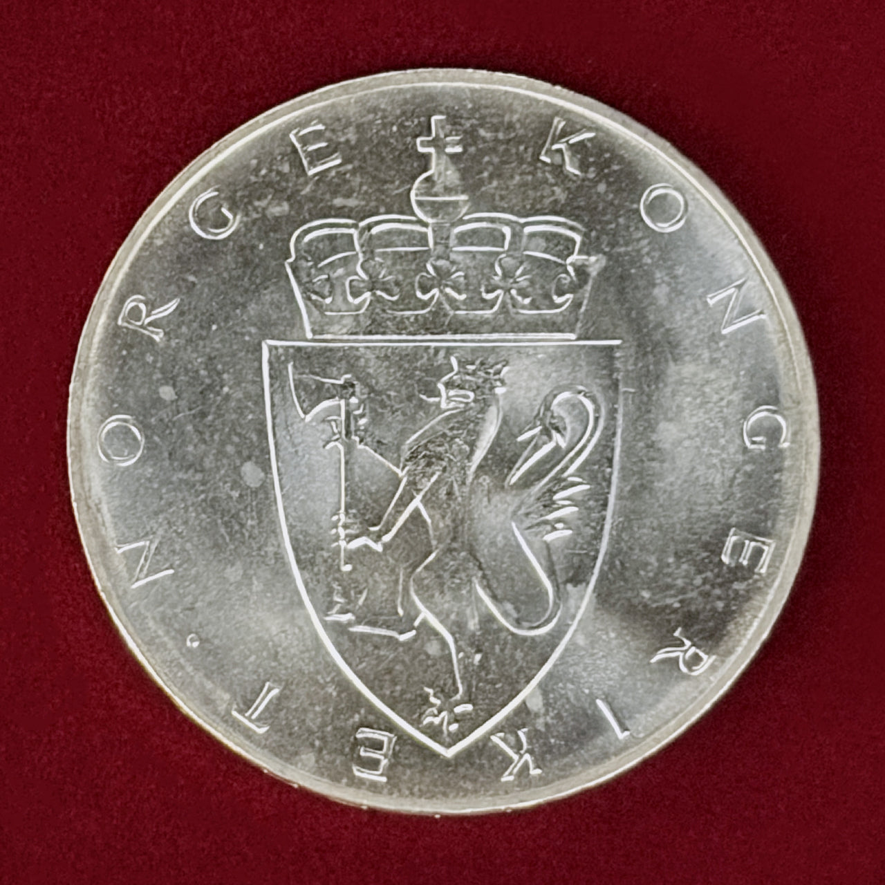 【ノルウェー】憲法制定150周年記念 10クローネ 銀貨 1964［B-0001111］