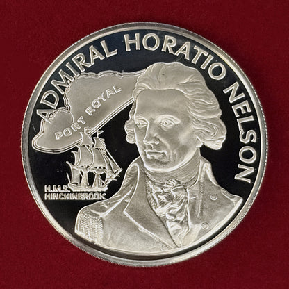 【ジャマイカ】ネルソン提督 10ドル 銀貨 プルーフ 1976［B-0001121］