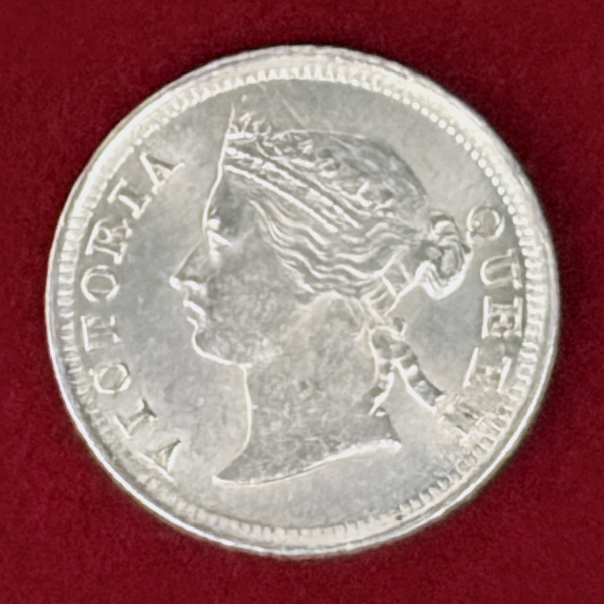 【香港】5セント 銀貨 1885［B-0001131］