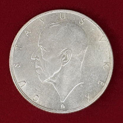 【スウェーデン】ニュースウェーデン入植300周年記念 2クローナ 銀貨 1938［B-0001132］