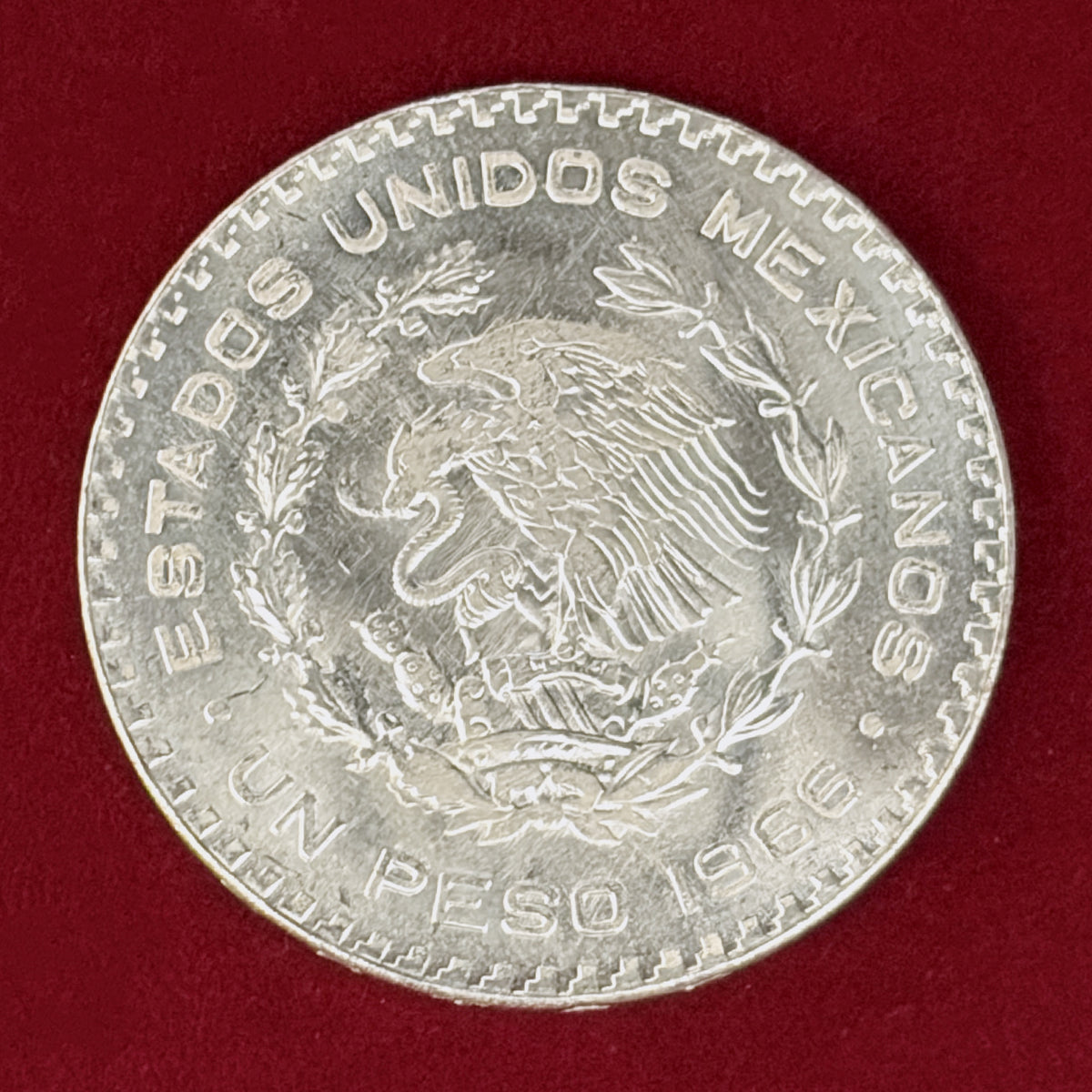 【メキシコ】モレロス テパルカナ 1ペソ 銀貨 1966［B-0001148］