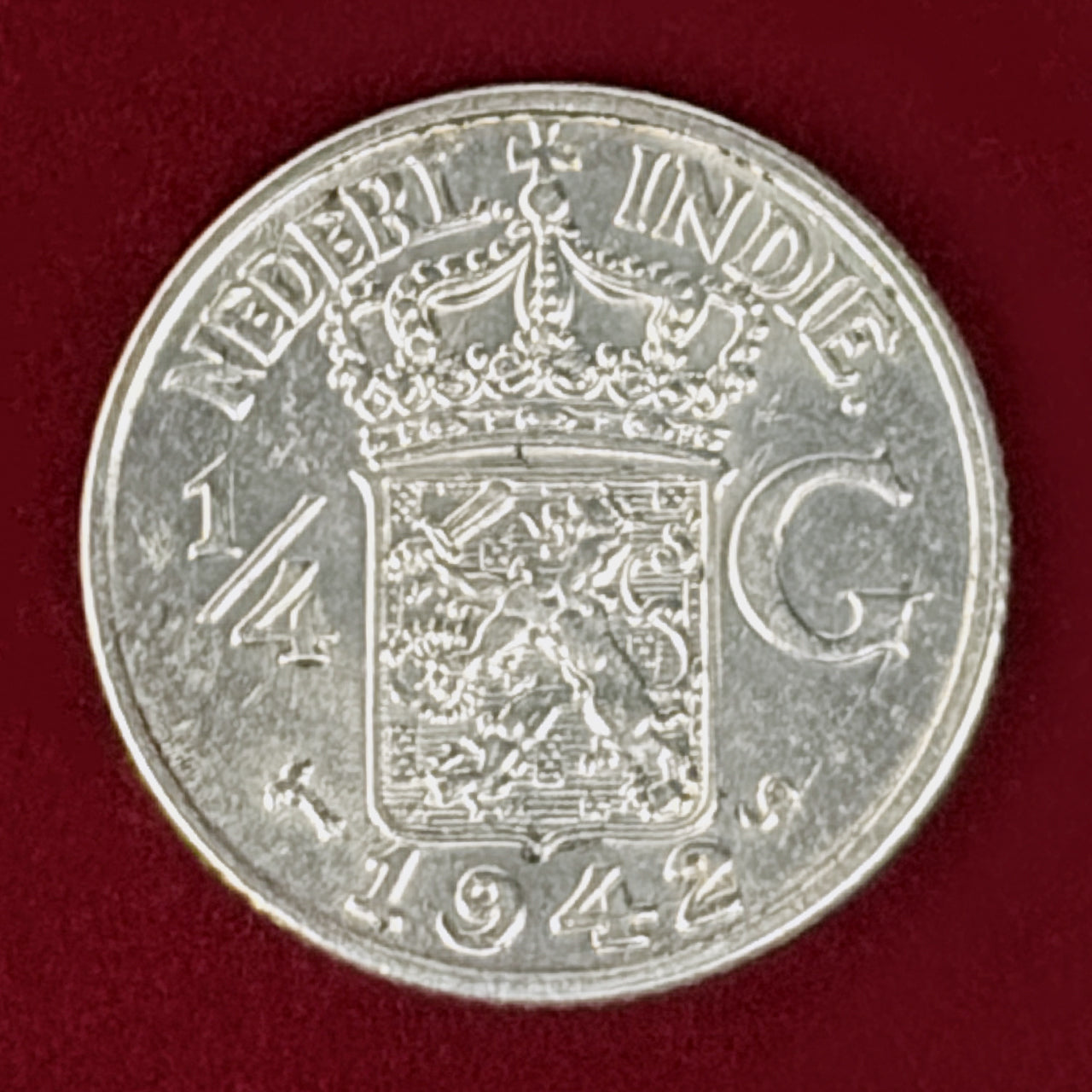 オランダ領東インド】1/4グルデン 銀貨 1942［B-0001153］ – ワールド