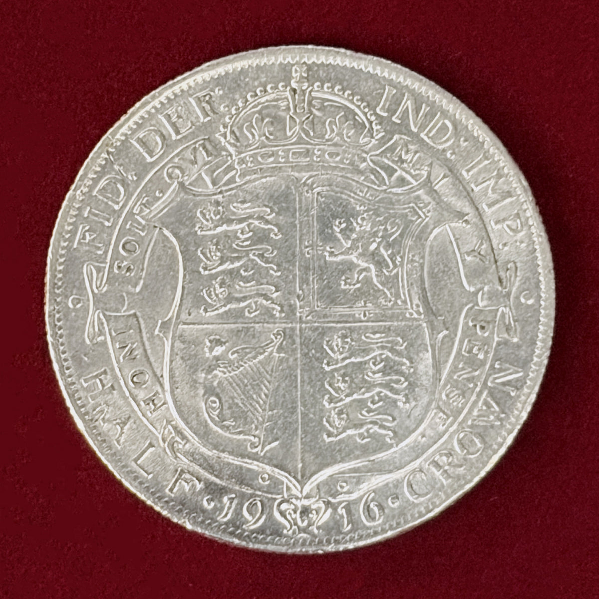 【イギリス】1/2クラウン 銀貨 1916［B-0001154］