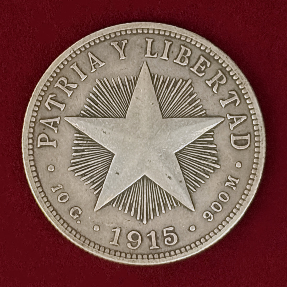 【キューバ】40センタボ 銀貨 1915［B-0001155］