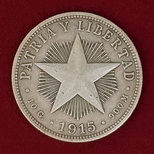【キューバ】40センタボ 銀貨 1915［B-0001155］