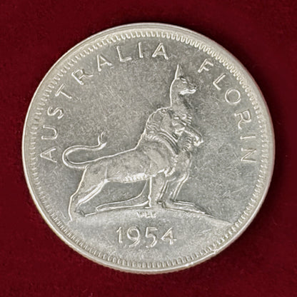 【オーストラリア】フローリン 銀貨 1954［C-0001159］