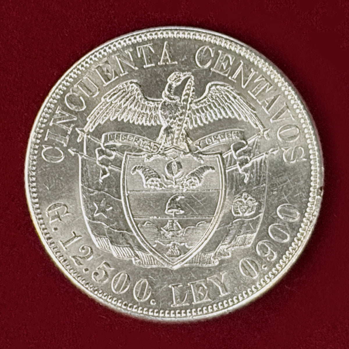 【コロンビア】50センターボ 銀貨 1934［B-0001161］