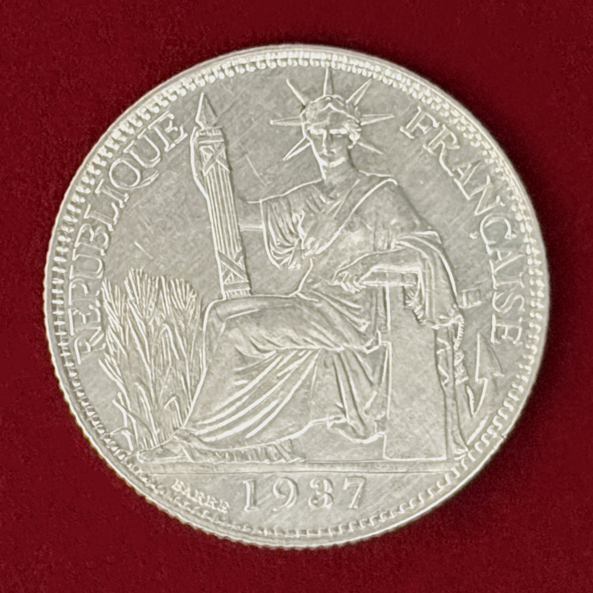 【フランス領インドシナ】20セント 銀貨 1937［B-0001162］