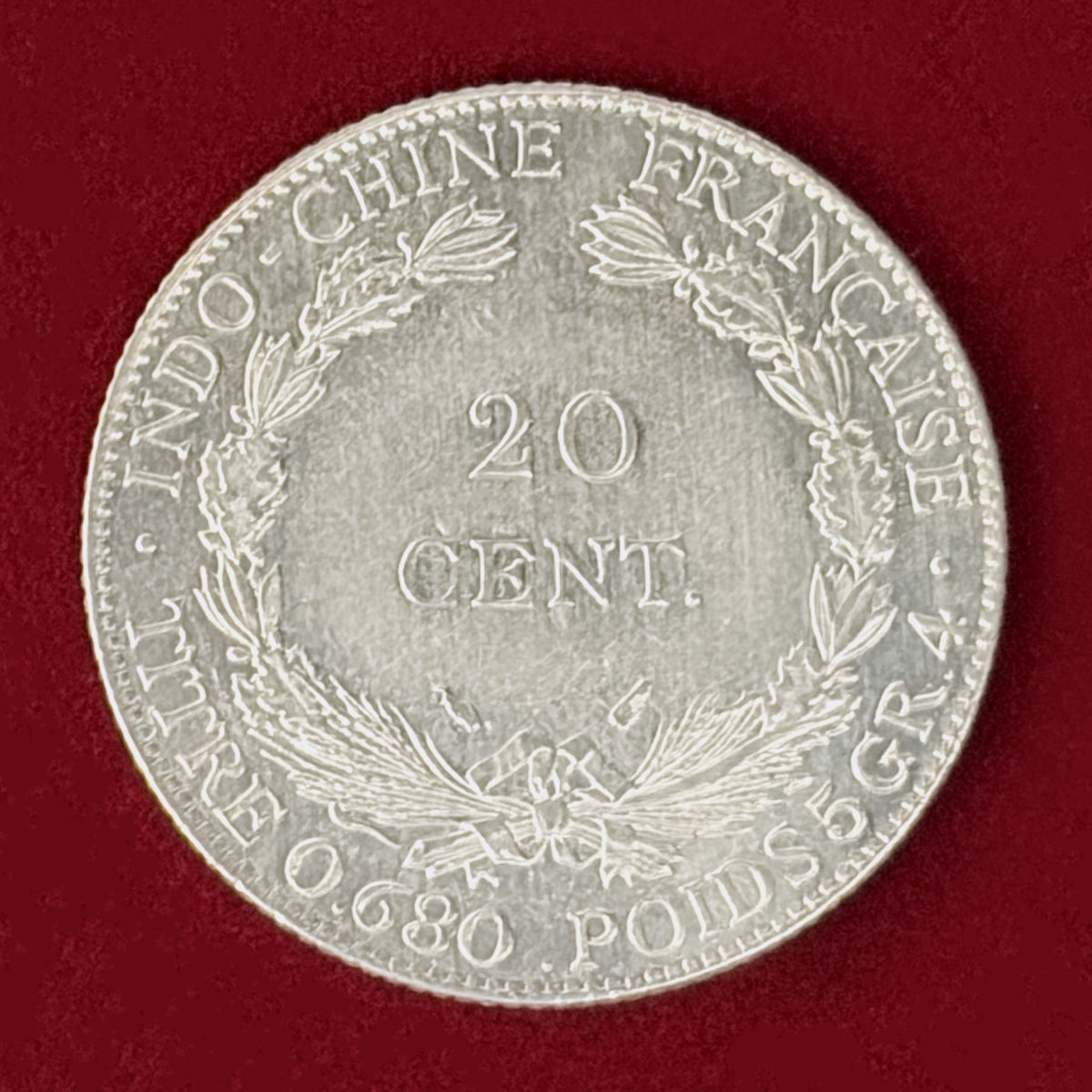 【フランス領インドシナ】20セント 銀貨 1937［B-0001162］