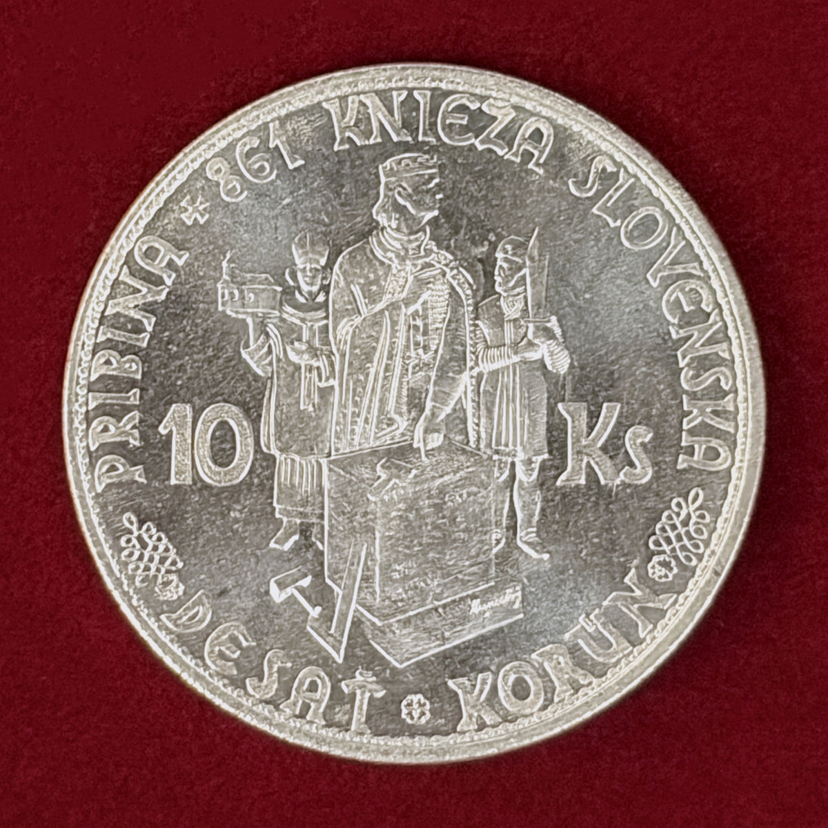 【スロバキア】プリビナ王子 10コルナ 銀貨 1944［B-0001164］