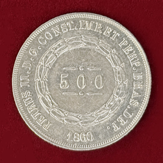 【ブラジル】500レイス 銀貨 1860［B-0001168］