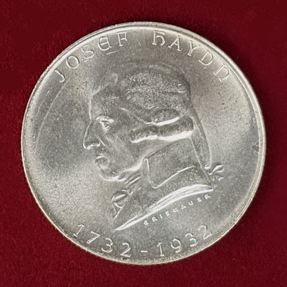 【オーストリア】ハイドン生誕200周年記念 2シリング 銀貨 1932［B-0001171］