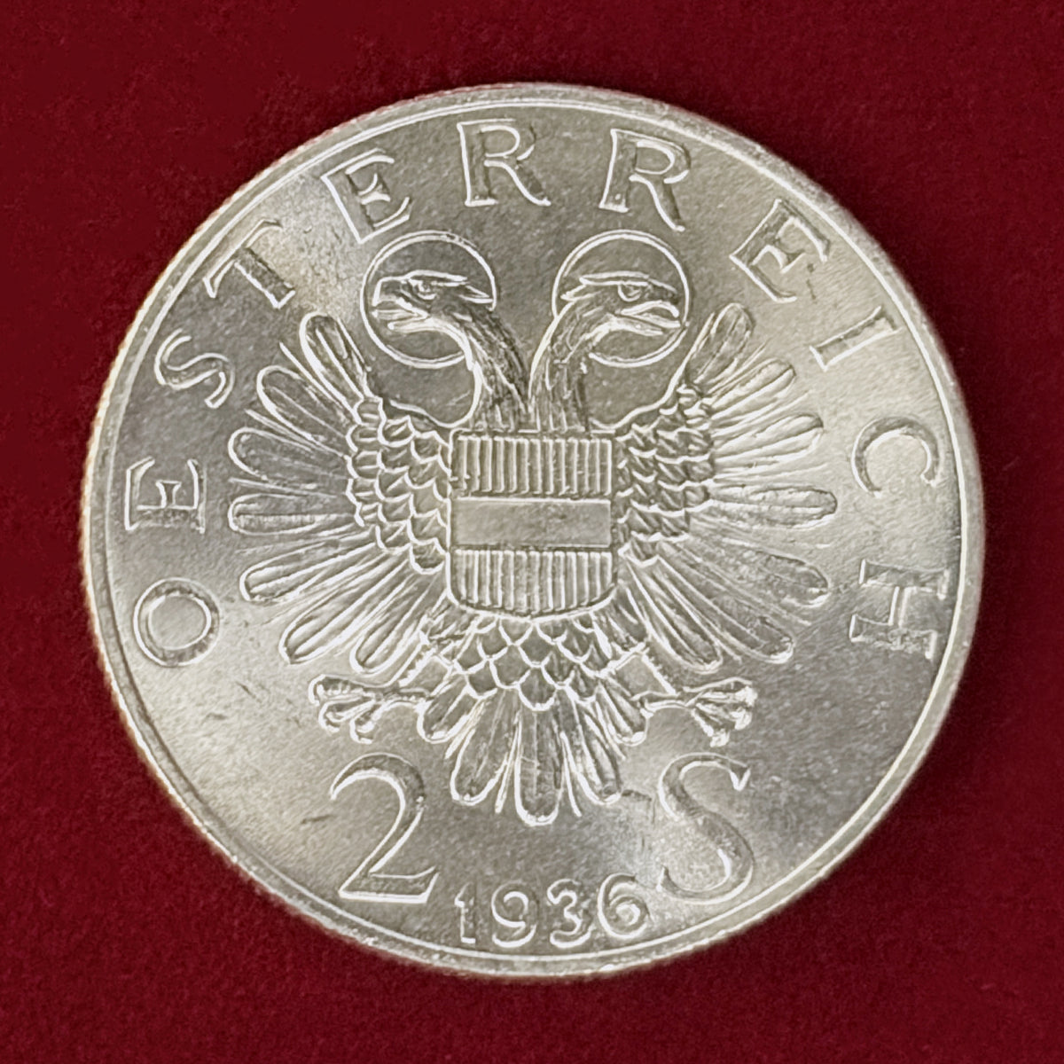 【オーストリア】サヴォイエン家オイゲン王子没後200周年記念 2シリング 銀貨 1936［B-0001172］
