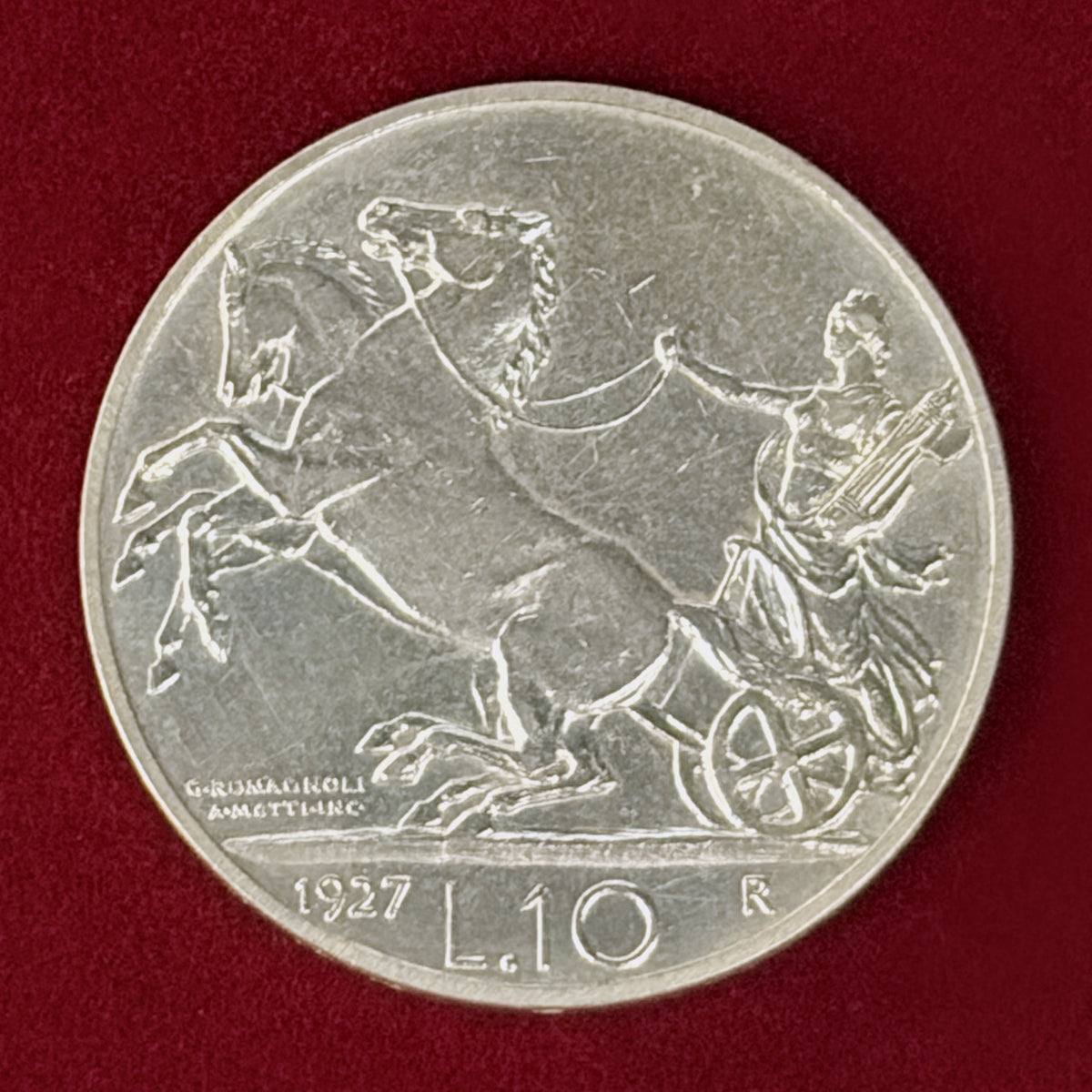 【イタリア】10リラ 銀貨 1927［B-0001174］
