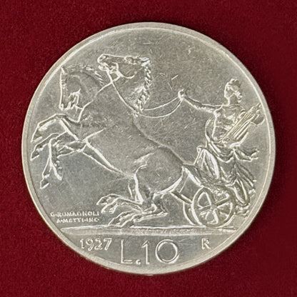 【イタリア】10リラ 銀貨 1927［B-0001174］