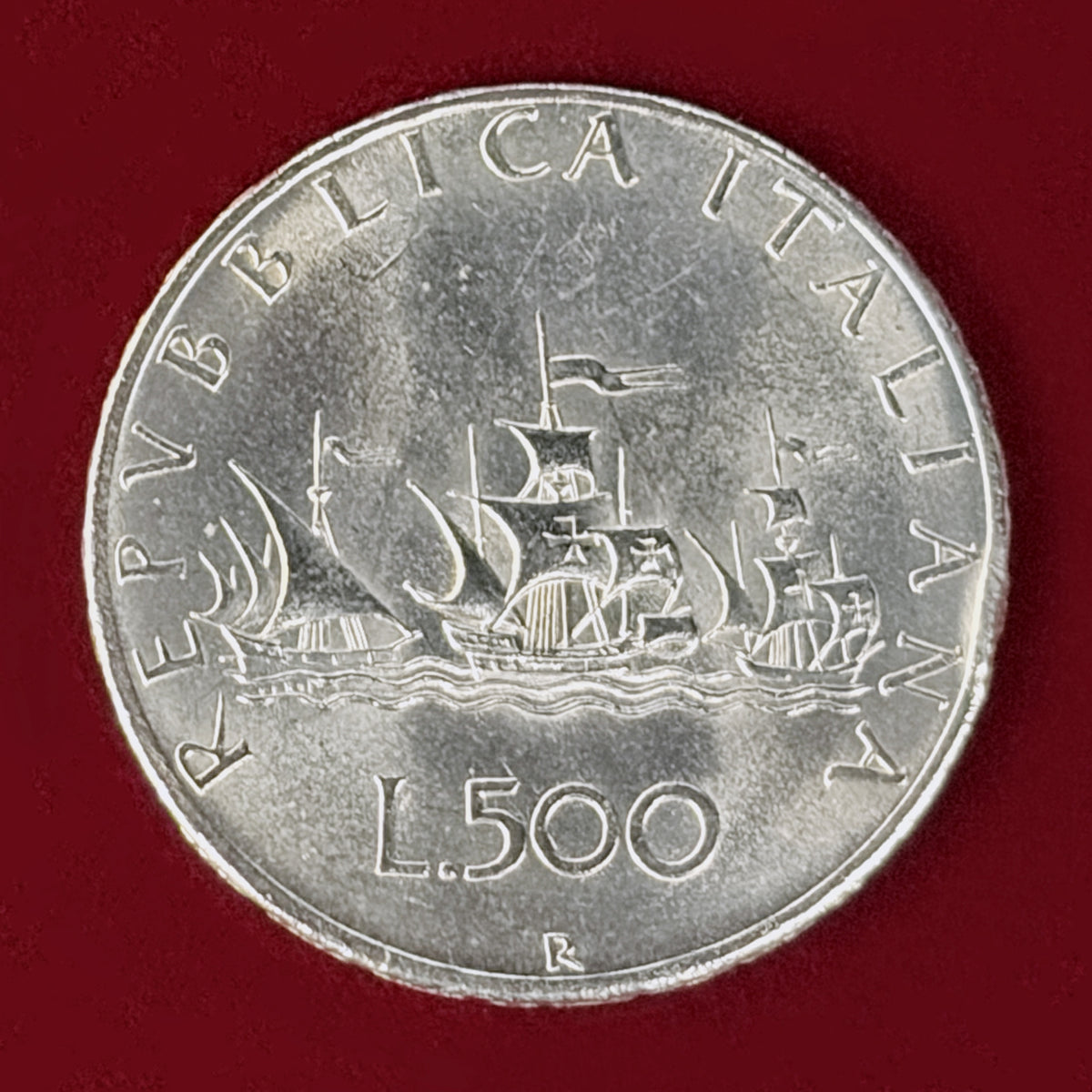【イタリア】500リラ 銀貨 1958［B-0001175］