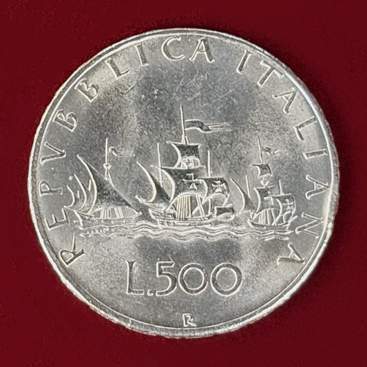 【イタリア】500リラ 銀貨 1958［B-0001175］