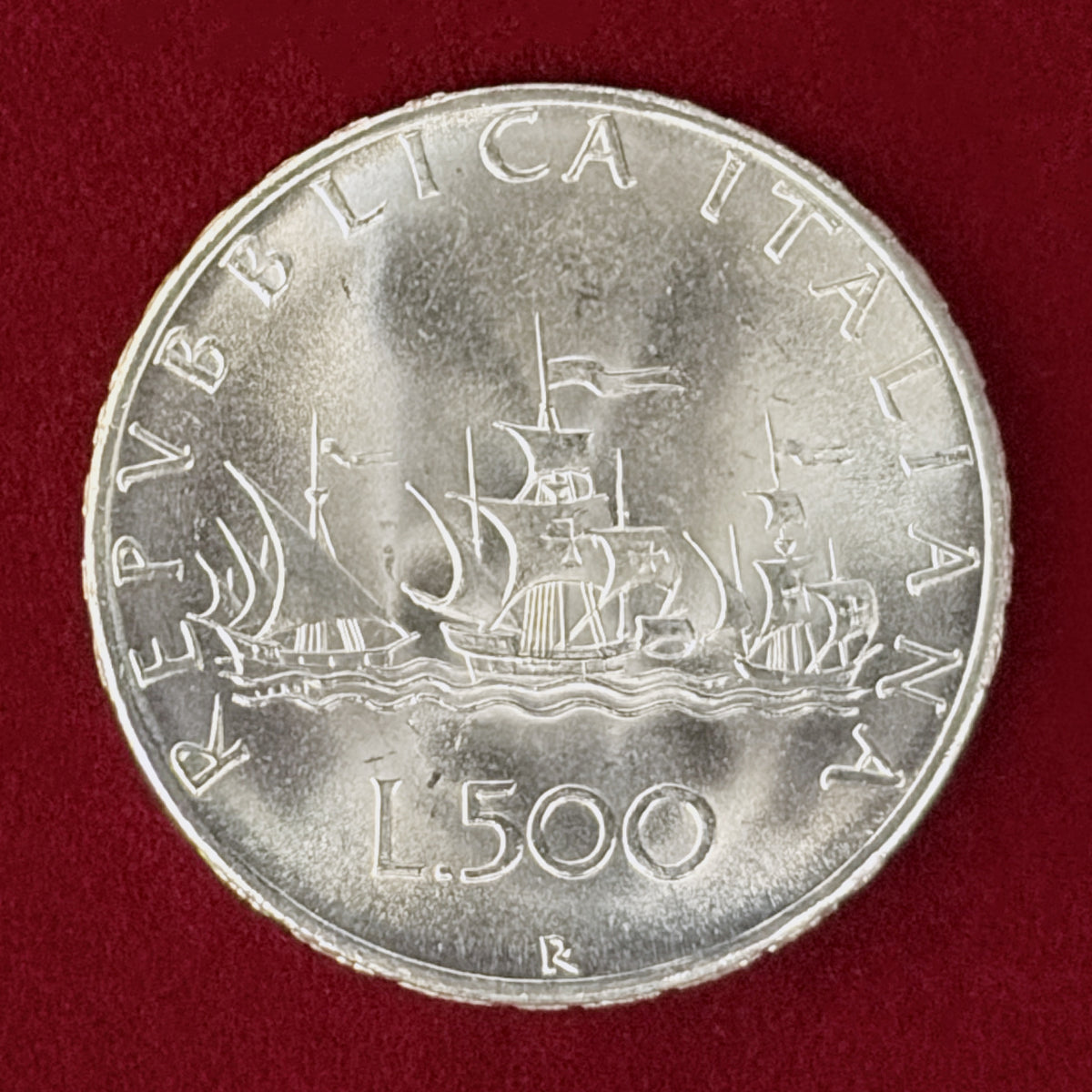 【イタリア】500リラ 銀貨 1966［B-0001176］