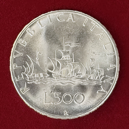 【イタリア】500リラ 銀貨 1966［B-0001176］