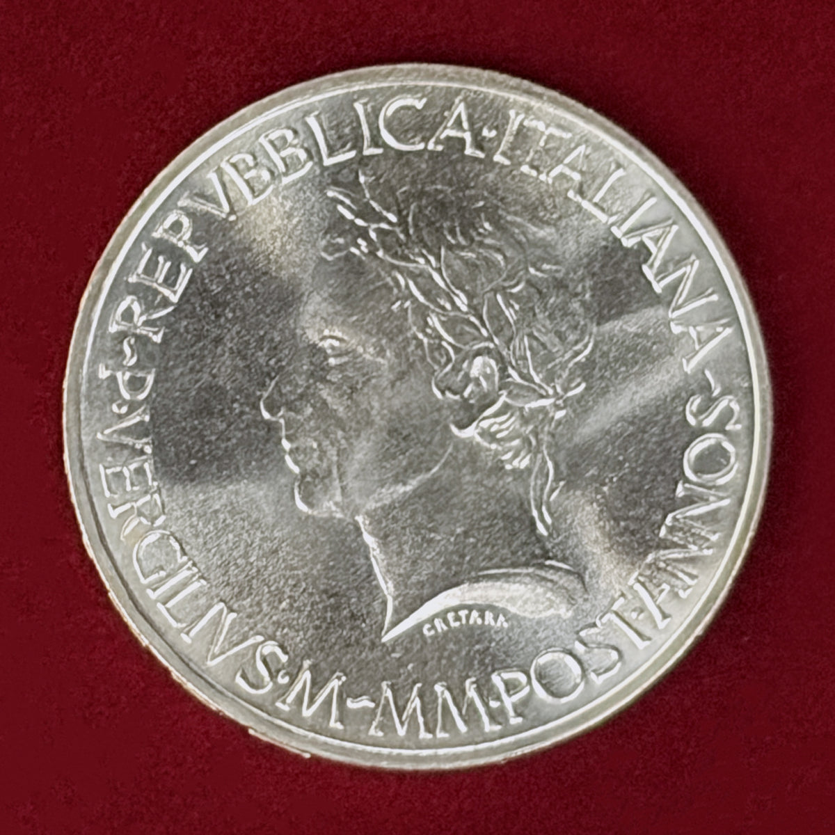 【イタリア】ウェルギリウス没後2000周年記念 500リラ 銀貨 1981［B-0001177］